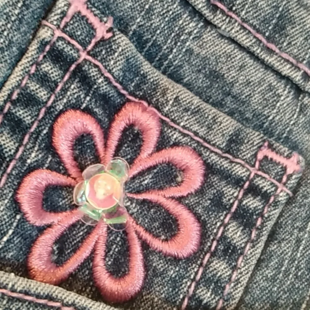 🦋HP! Vintage | Girls Denim & Eyelet Ruffle Tier Skirt Size 6